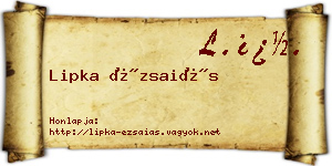 Lipka Ézsaiás névjegykártya
